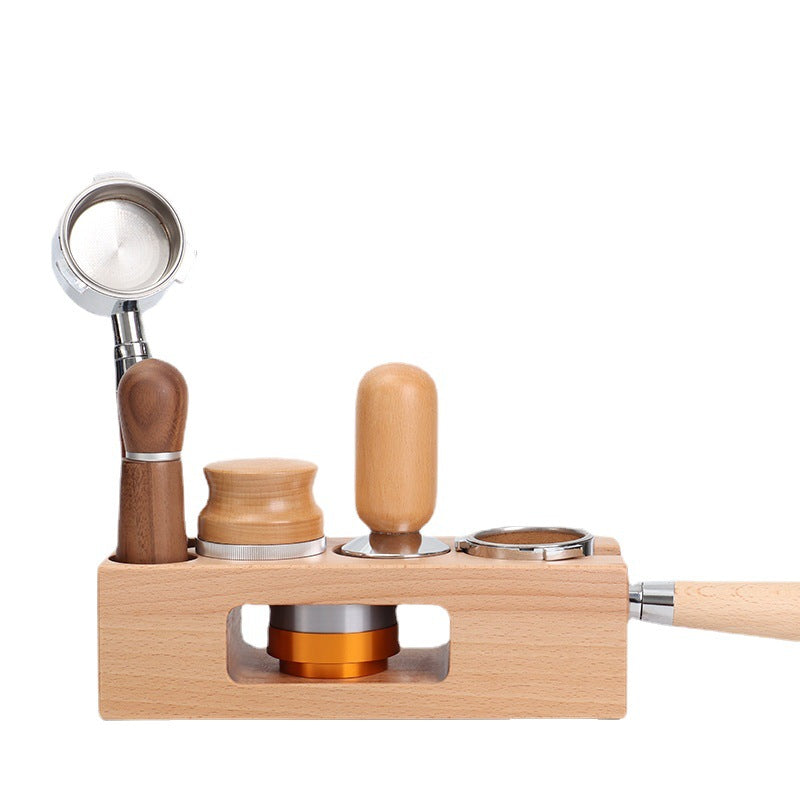 Coffee press base coffee machine handle supporting equipment storage wooden filling seat powder distributor seat cushion bracket