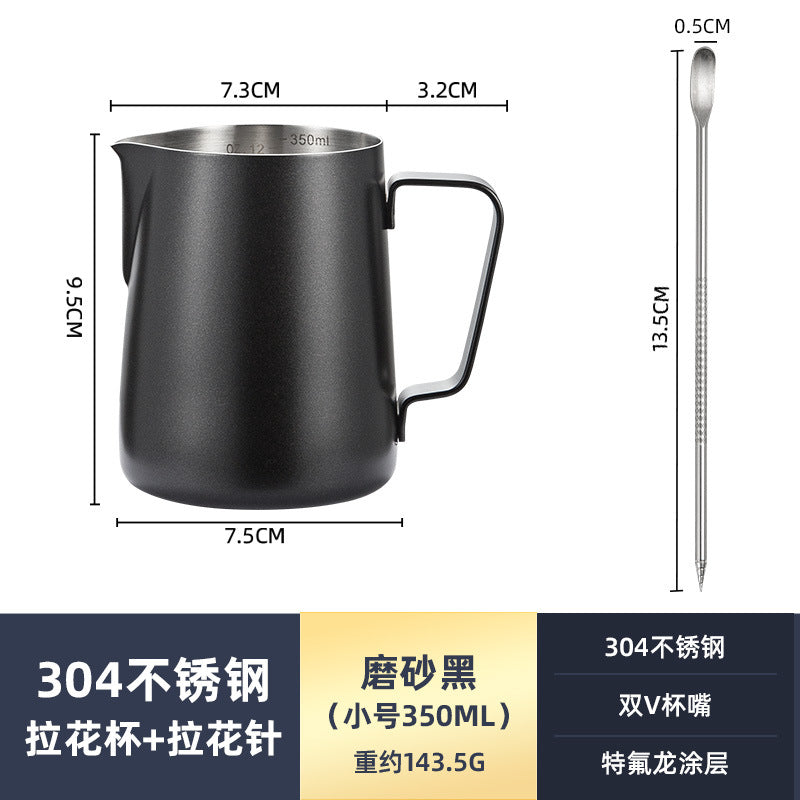 Bomber's same style pointed mouth pull flower pot 350/600ml stainless steel pull flower cup coffee milk pot