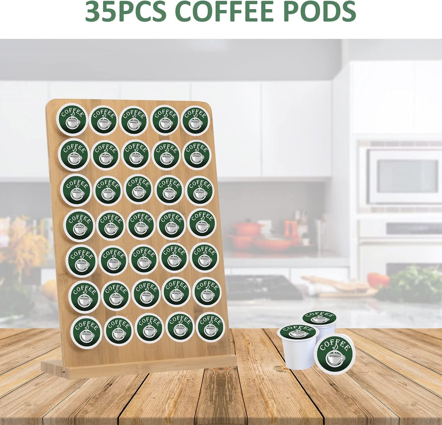 Bamboo coffee capsule storage rack tea room desktop milk heart candy ball storage rack wooden coffee capsule rack