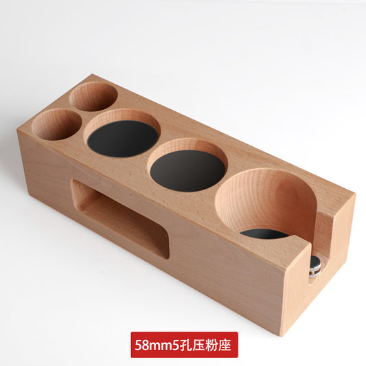 Coffee press base coffee machine handle supporting equipment storage wooden filling seat powder distributor seat cushion bracket