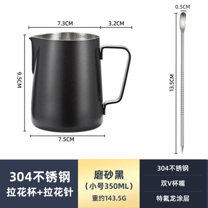 Bomber's same style pointed mouth pull flower pot 350/600ml stainless steel pull flower cup coffee milk pot