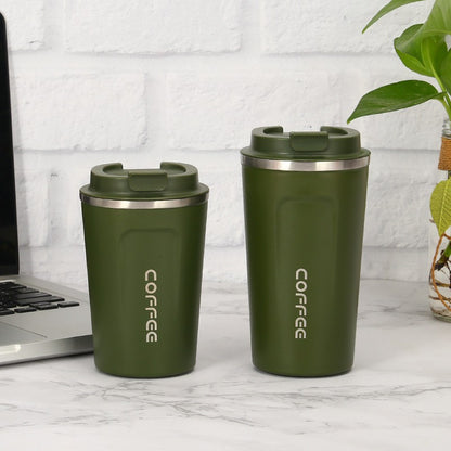 Cross-border 304 vacuum insulated stainless steel coffee cup double-layer car cup spray-coated promotional gift with printed logo