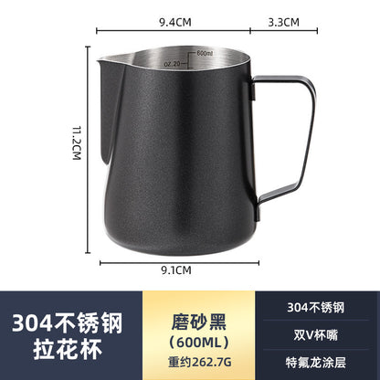 Bomber's same style pointed mouth pull flower pot 350/600ml stainless steel pull flower cup coffee milk pot