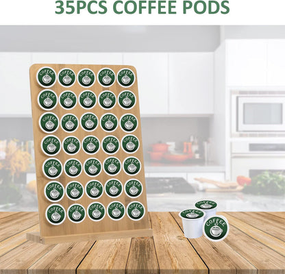 Bamboo coffee capsule storage rack tea room desktop milk heart candy ball storage rack wooden coffee capsule rack